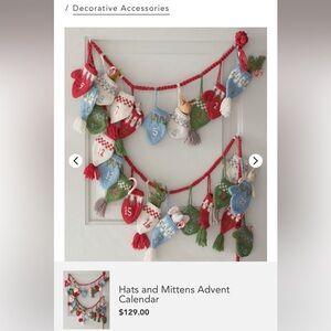 Garnet Hill woolen hat and mitten advent calendar